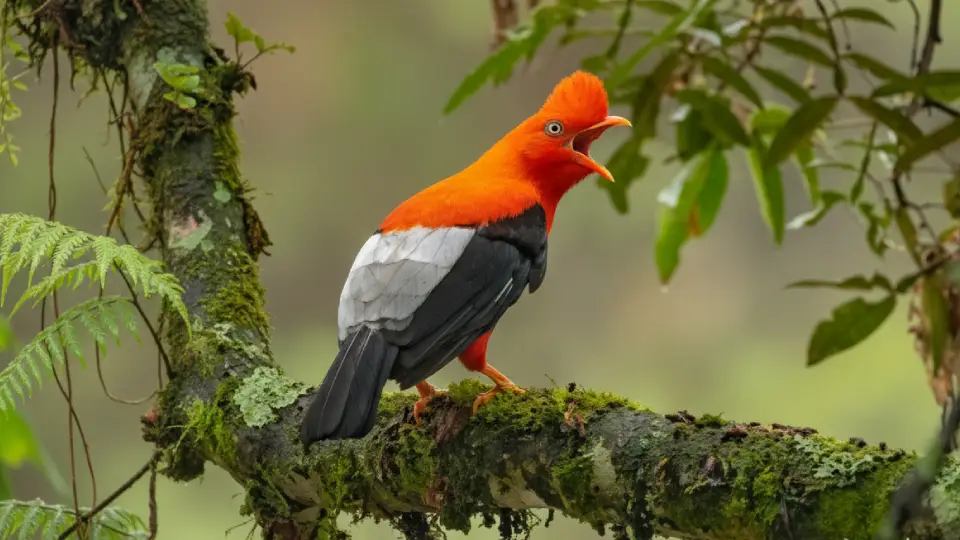 cock rocks animals Peruvian jungle 