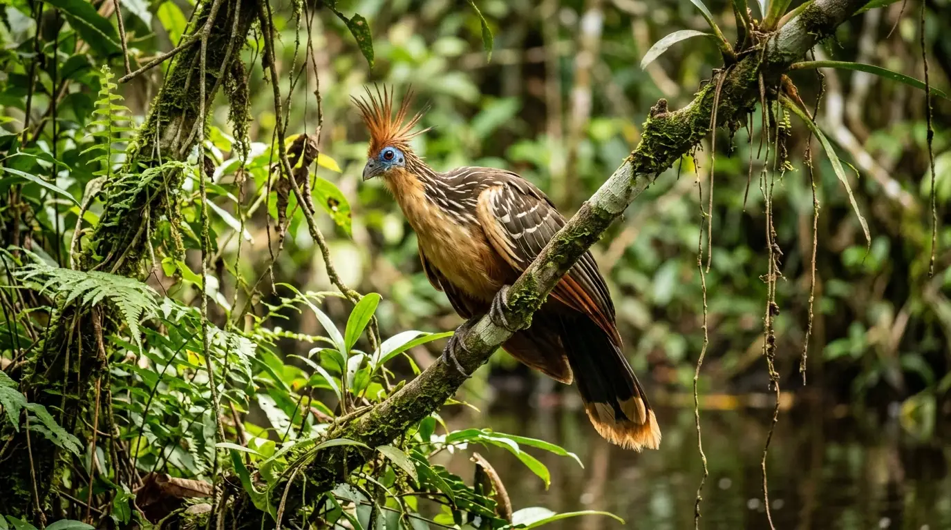 Ave Shansho o Hoatzin peruana Ave Shansho o Hoatzin peruana